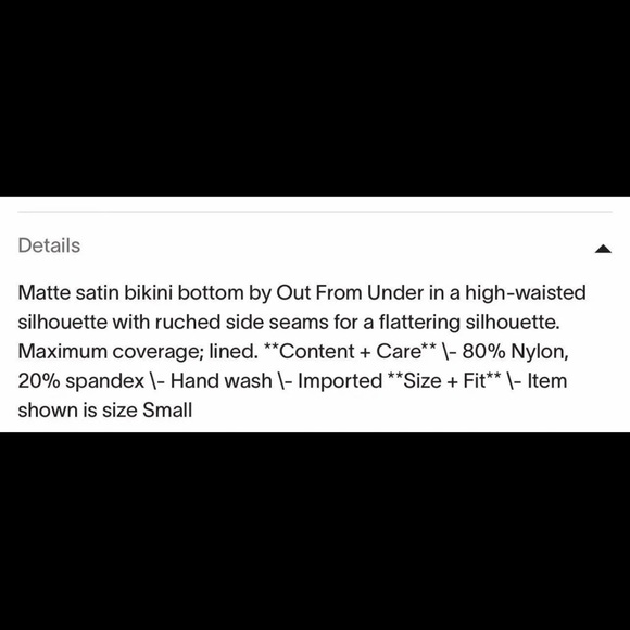 Nwt out from under silver high-waisted vintage style ruched bikini bottoms m - Picture 7 of 13